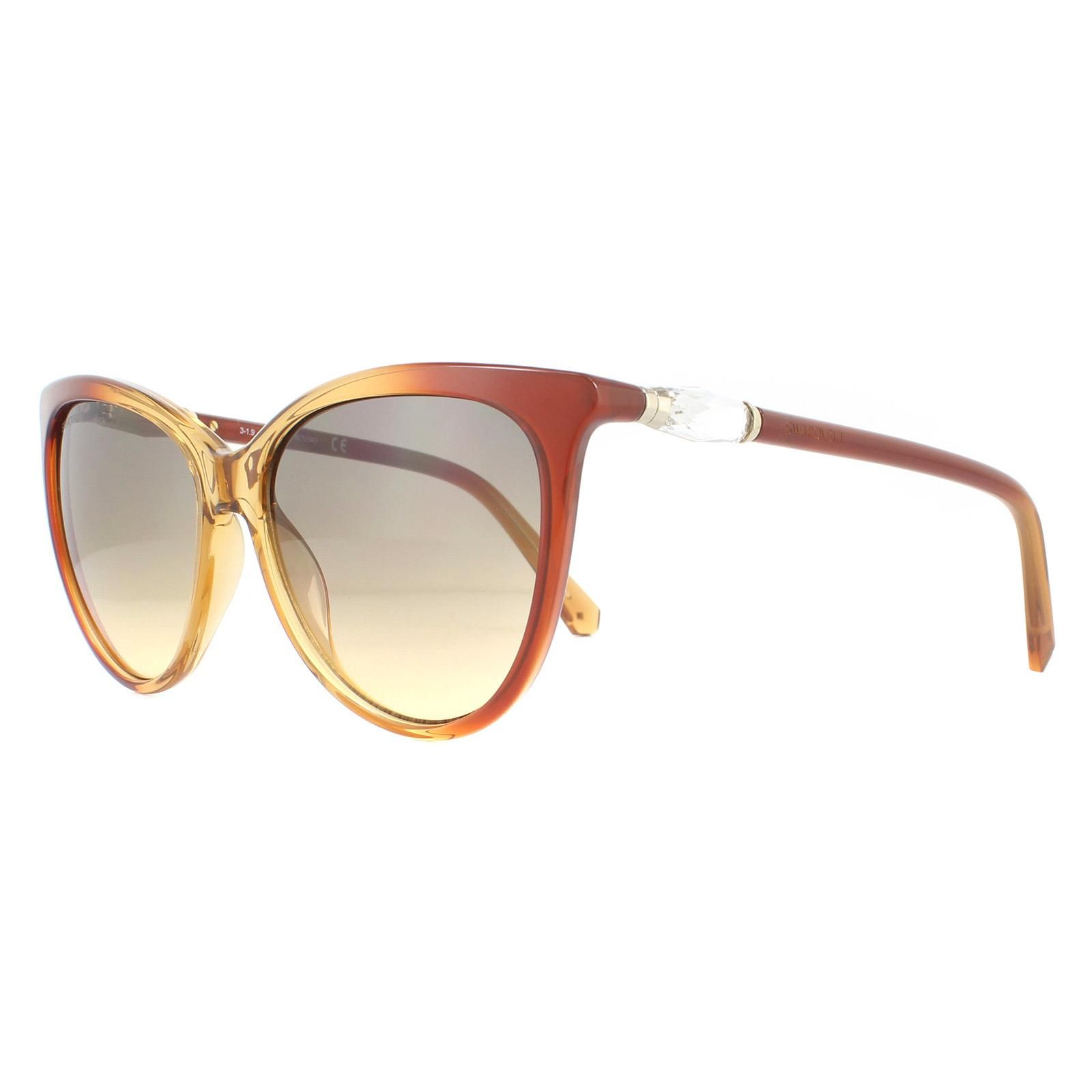 Swarovski Cat Eye Light Brown Transparent Brown Gradient Sunglasses
