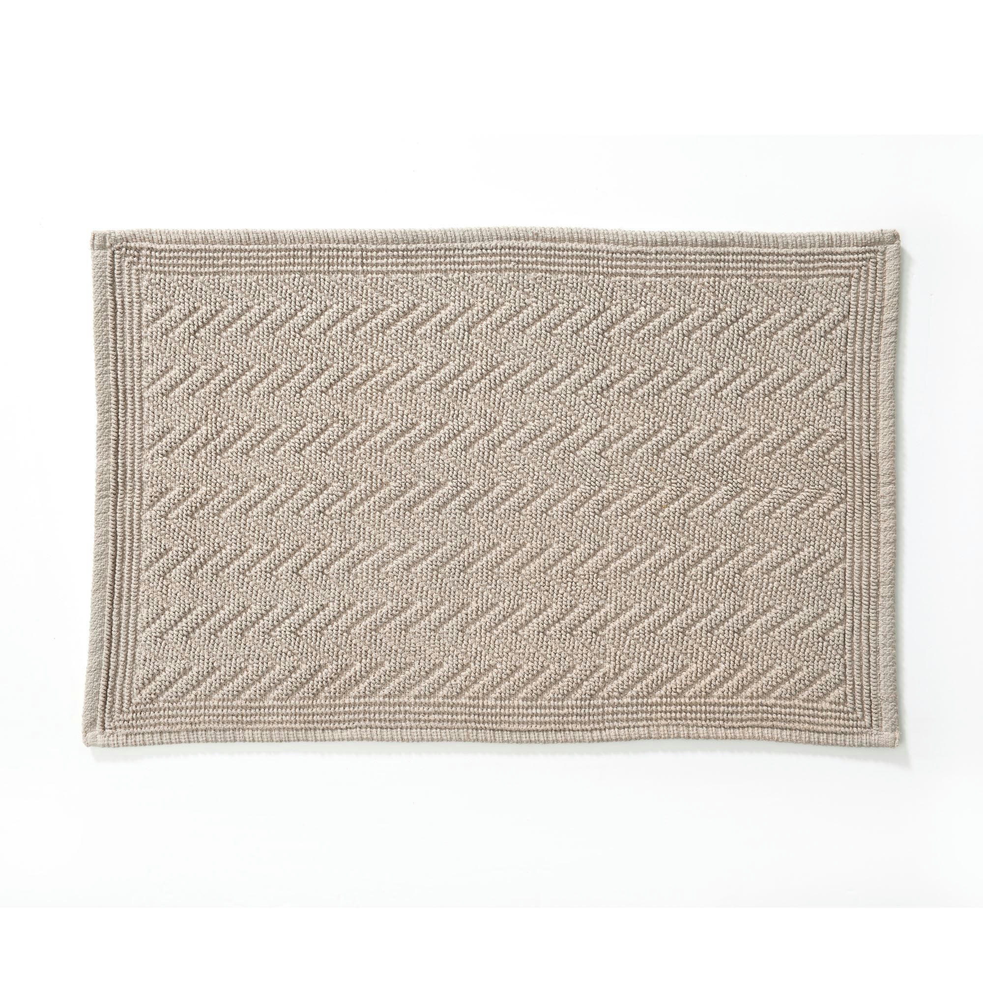 ZIGZAG - Tapis de bain 60x120 marron taupe en coton