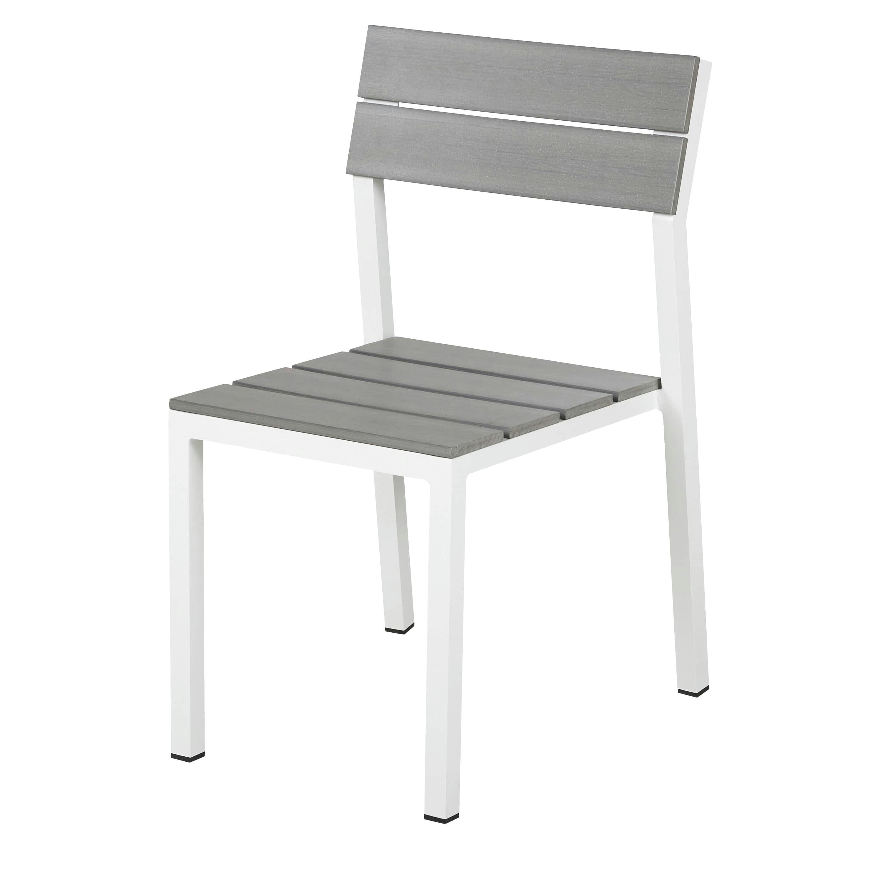 Escala - Fauteuils à dîner de jardin en composite gris clair et aluminium écru (x2)