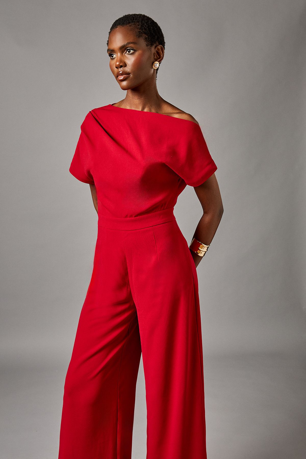 Coast Pleat Off The Shoulder Jumpsuit