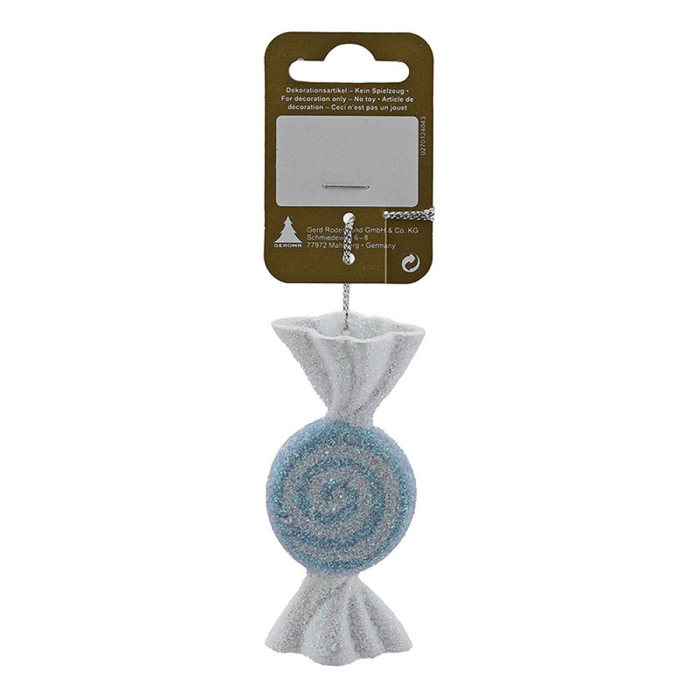 JULETREPYNT GODIS SWIRL 8,5X4CM HVIT/BLÅ