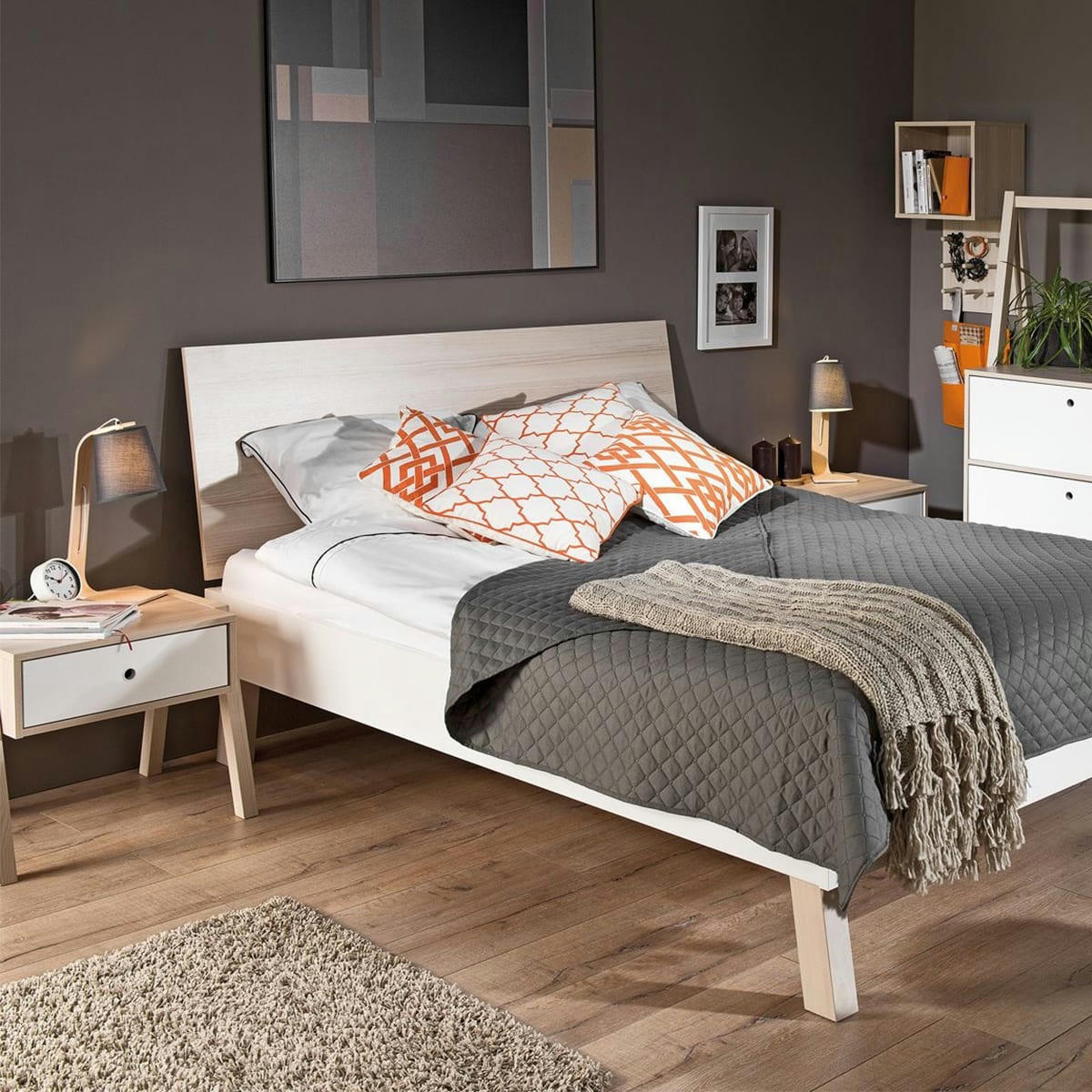 - Lit 180x200cm blanc