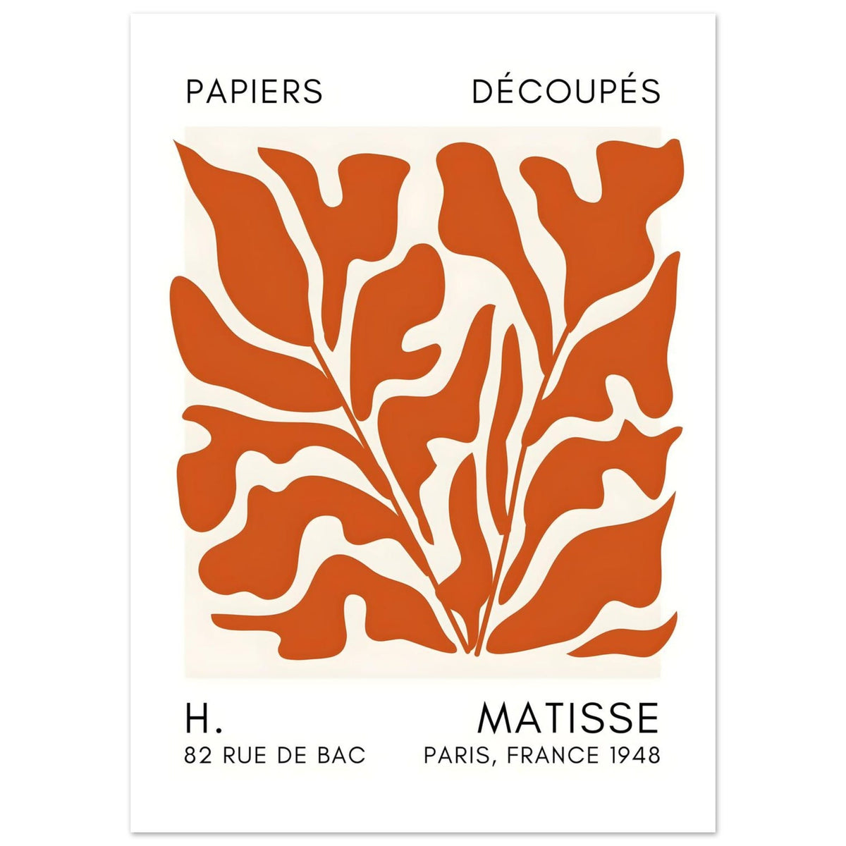 Artfulprints Poster Matisse – Seabed shapes orange  - 50x70 cm - Oranje