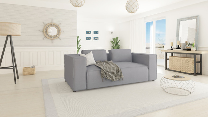 Ropez Cloe sofa 2 osobowa bez funkcji mikrofibra szary