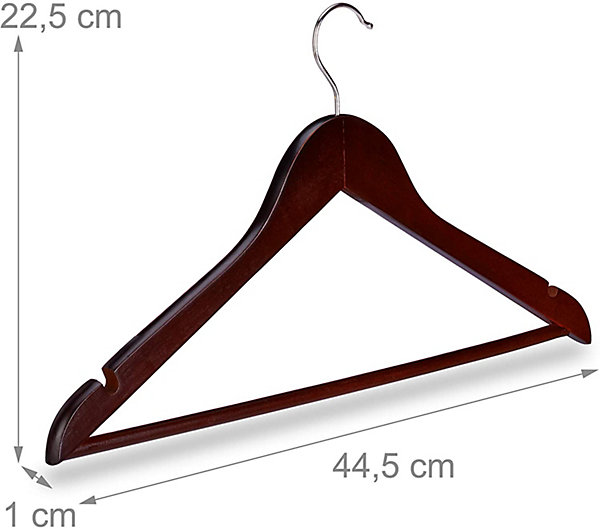 Lot de de 30 cintres avec bois marron Helloshop26