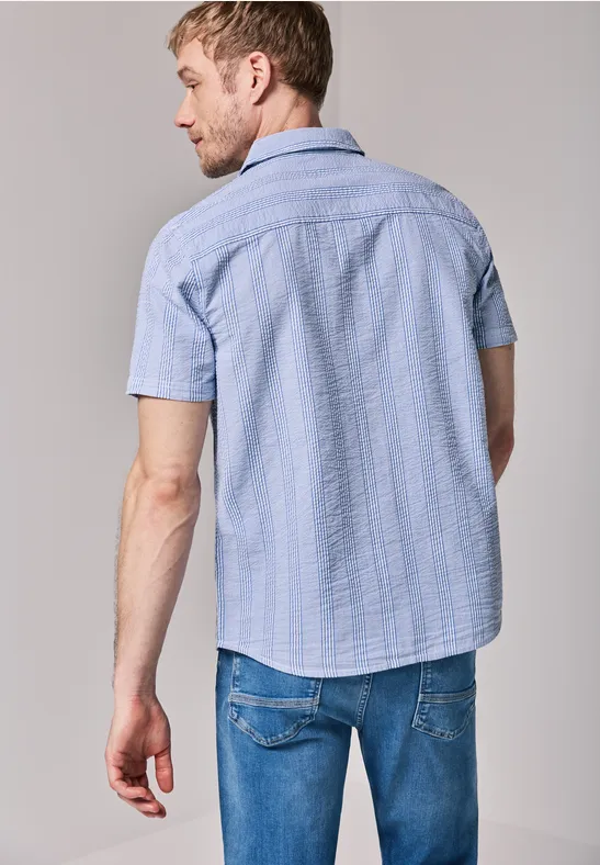 Seersucker Baumwoll-Hemd