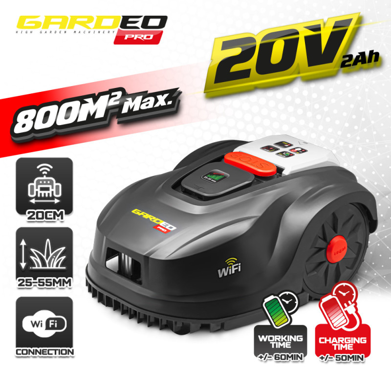 Tondeuse robot GRO20V20WIFI-2A GARDEO PRO