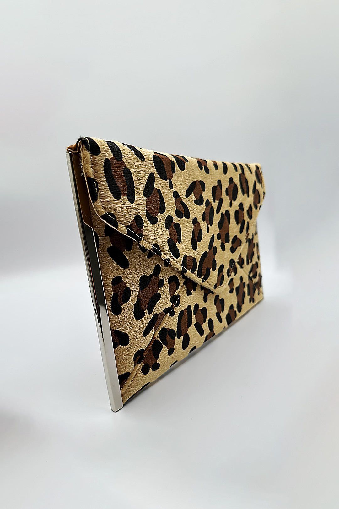 SVNX Leopard Envelope Clutch Bag