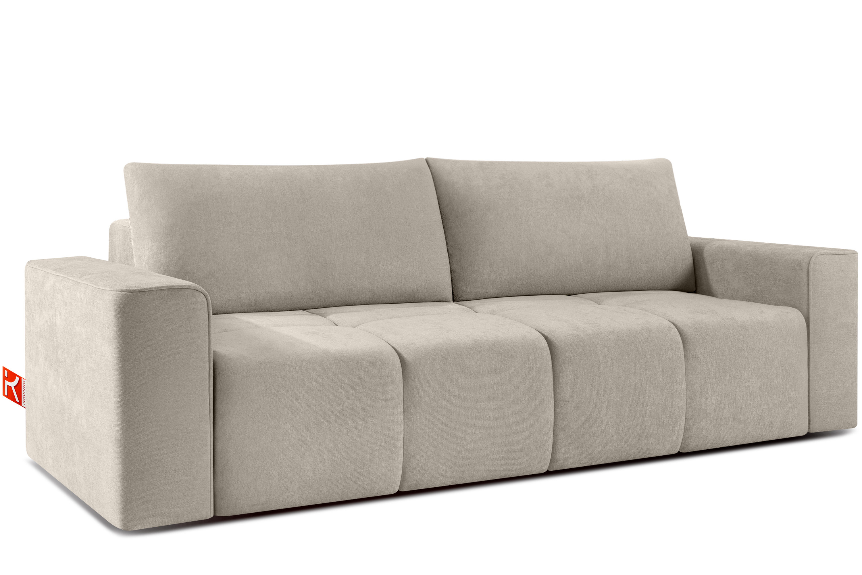 KONSIMO LIGULA nowoczesna rozkładana sofa trzyosobowa ze schowkiem