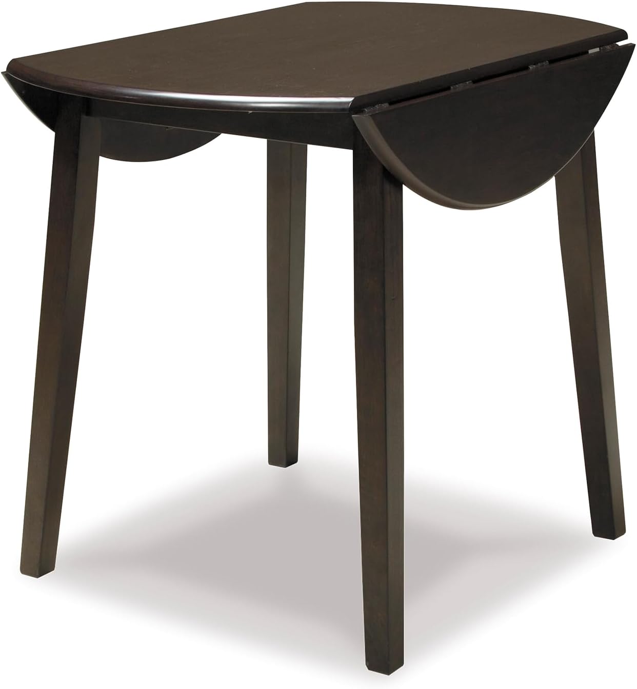 Signature Design by Ashley Hammis Round Dining Room Drop Leaf Table, Seats up to 4, Hinged Drop Leaves, Wood, 36.38 W x 36.38 D x 29.88 H, Dark Brown
