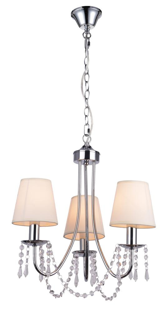 Lampa wisząca chromowana-beżowa RUTI 3xE14x40W wym: 150x50x50 cm Candellux