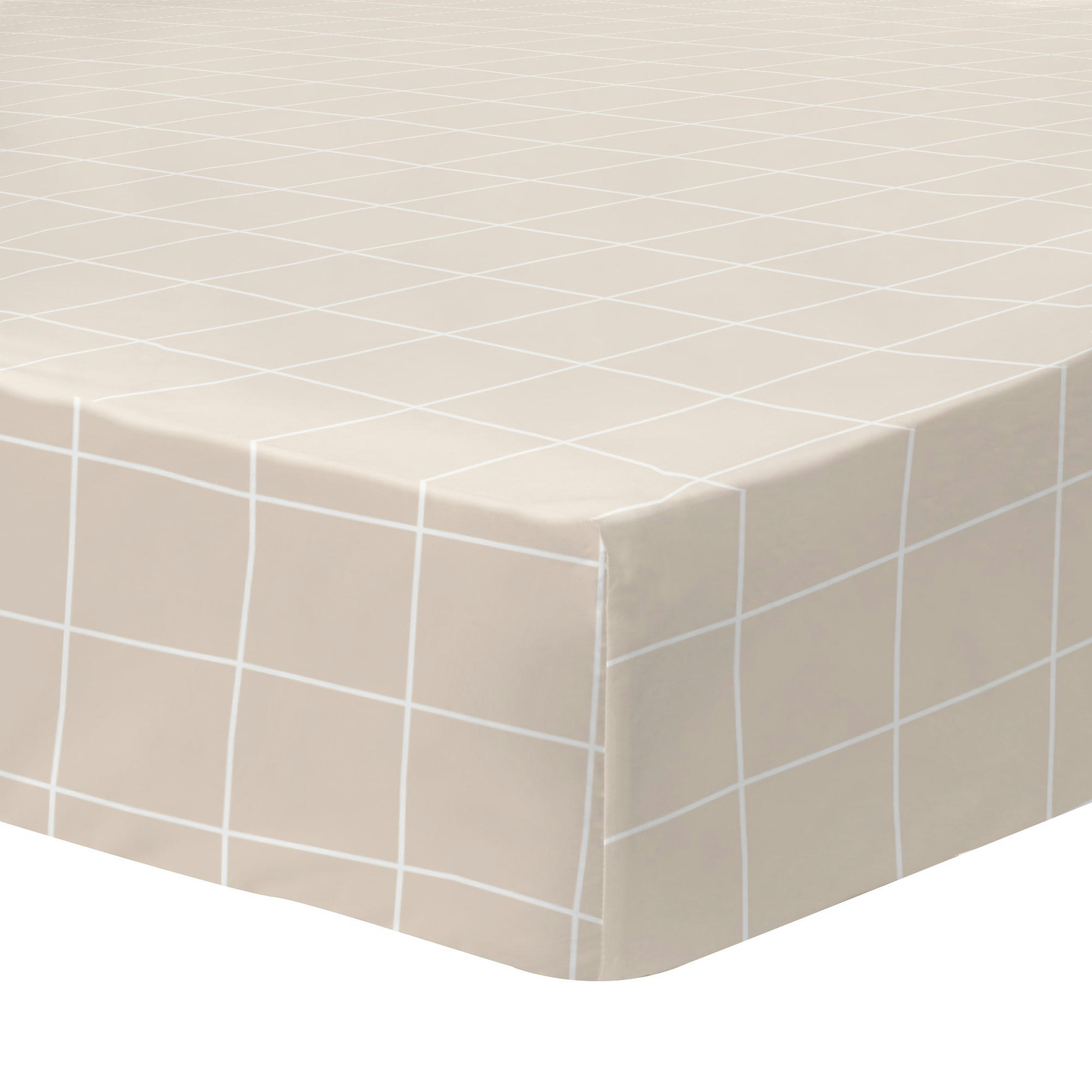 ANIMAUX DU MONDE - Drap-housse imprimé en coton Beige 90x190/200cm - Bonnet 30cm