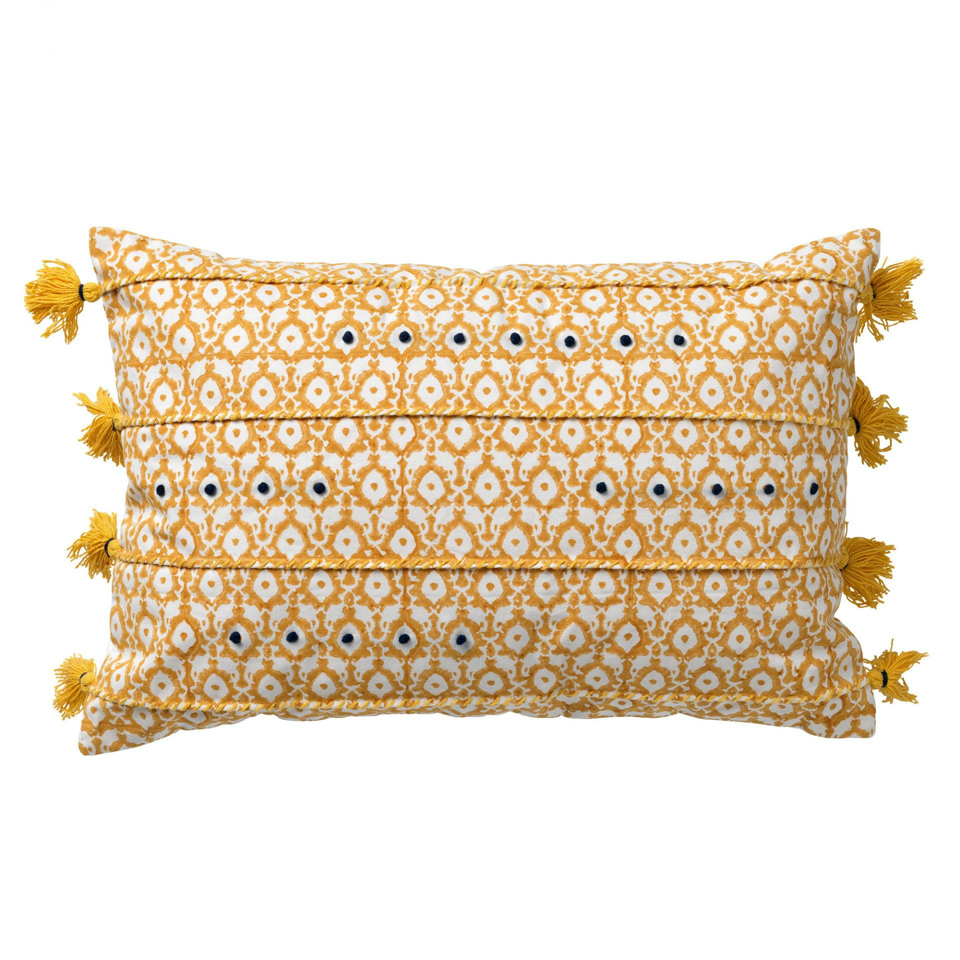 - Coussin - jaune en coton 40x60 cm avec motif