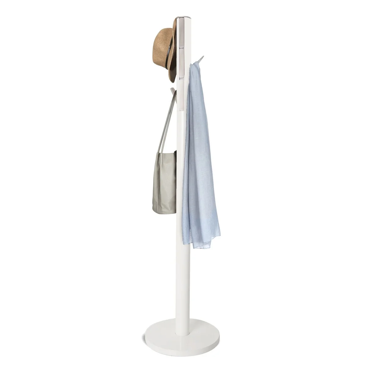 White Coat Rack Entryway 9 Hooks
