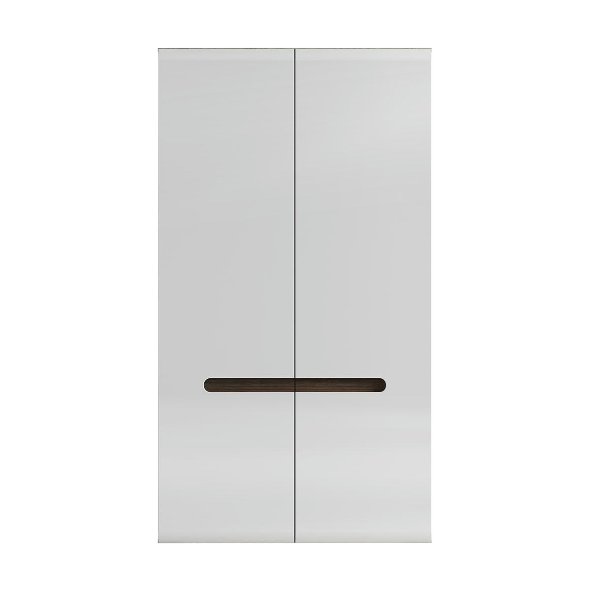 - Armoire 2 portes blanc laqué et naturel