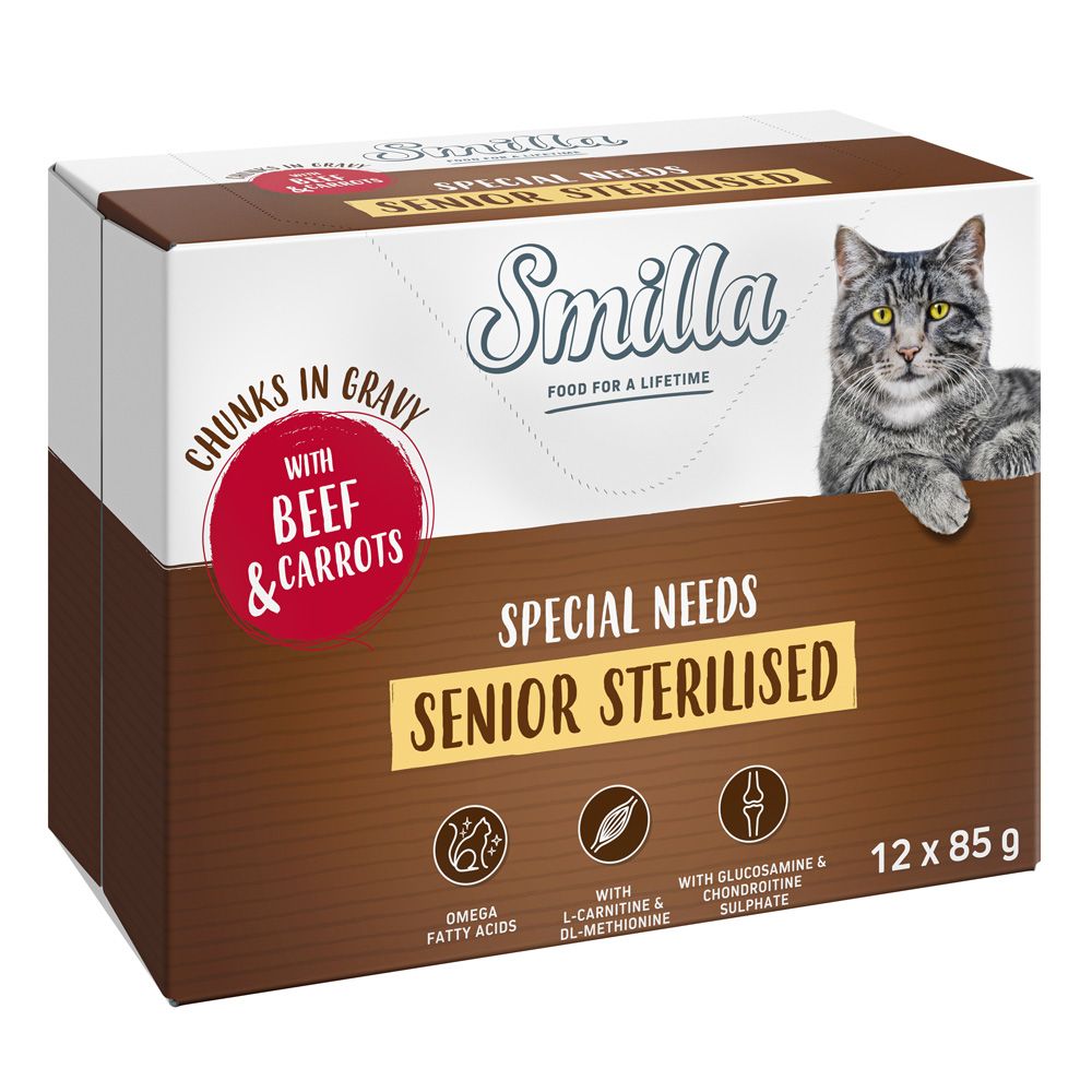 Smilla Special Needs Senior Sterilised Chunks in Gravy with Beef & Carrots