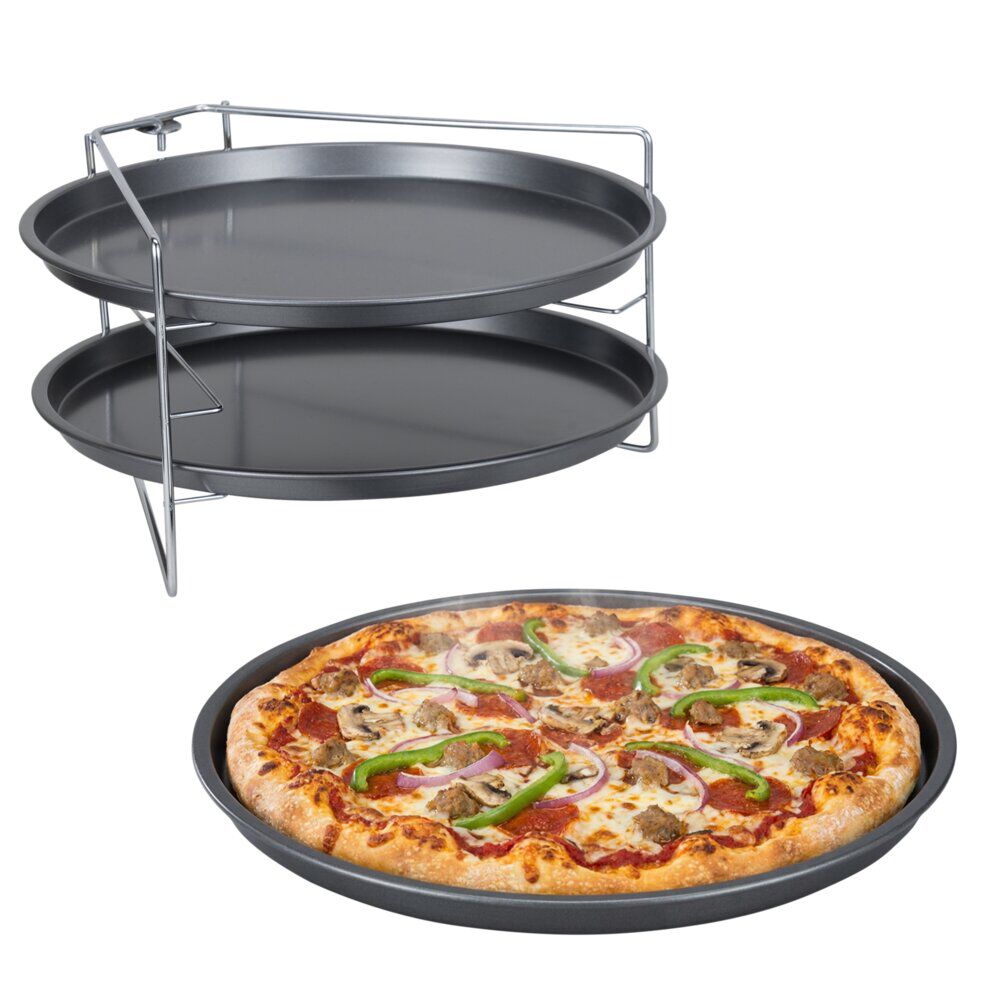 Plaque de cuisson Ø29cm x3 acier noir avec support 16,5x26,5xH5,5cm