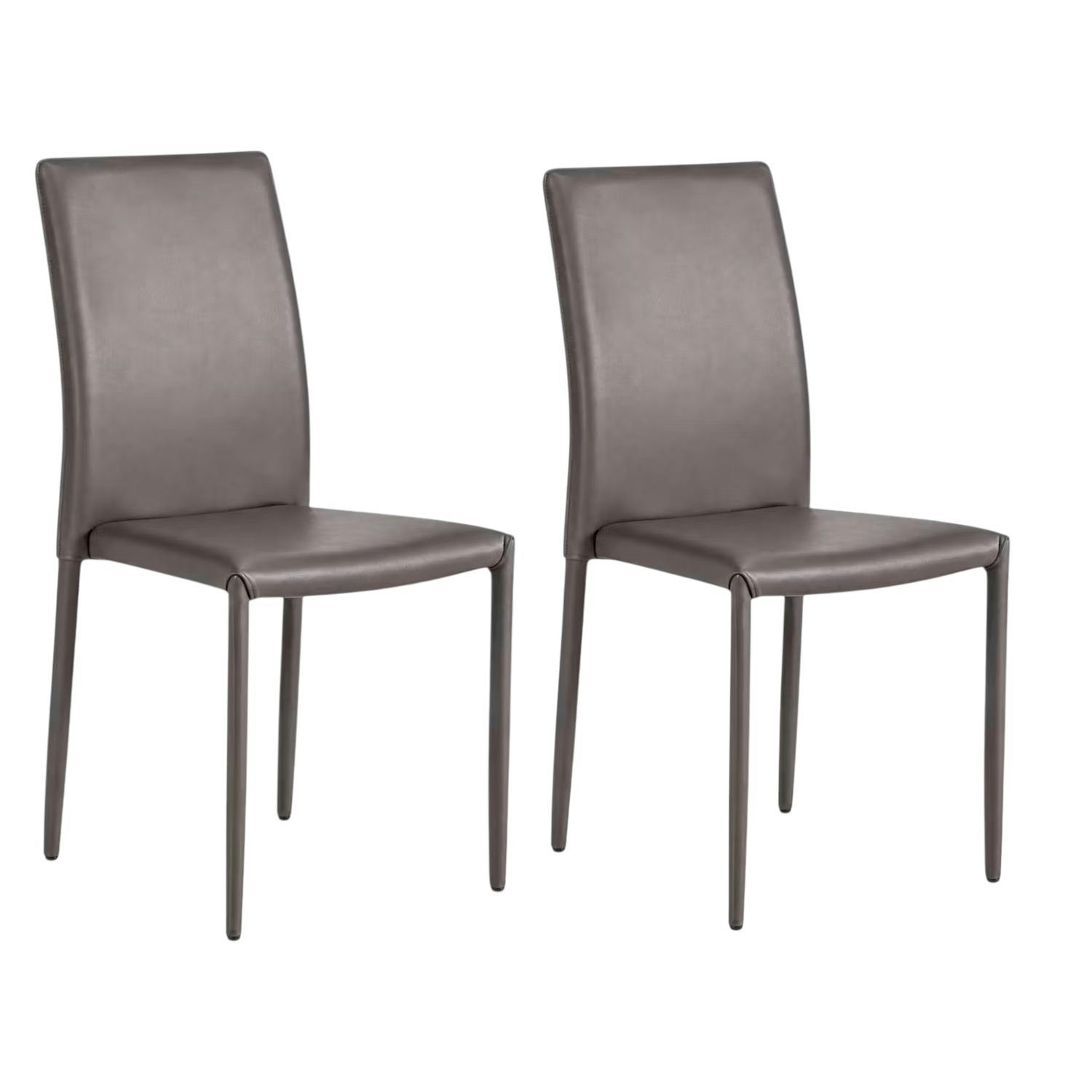 Chaise de salle à manger marron moderne (lot de 2) LORA
