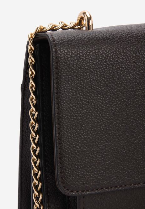 Womens Chocolate Padlock Cross Body Bag
