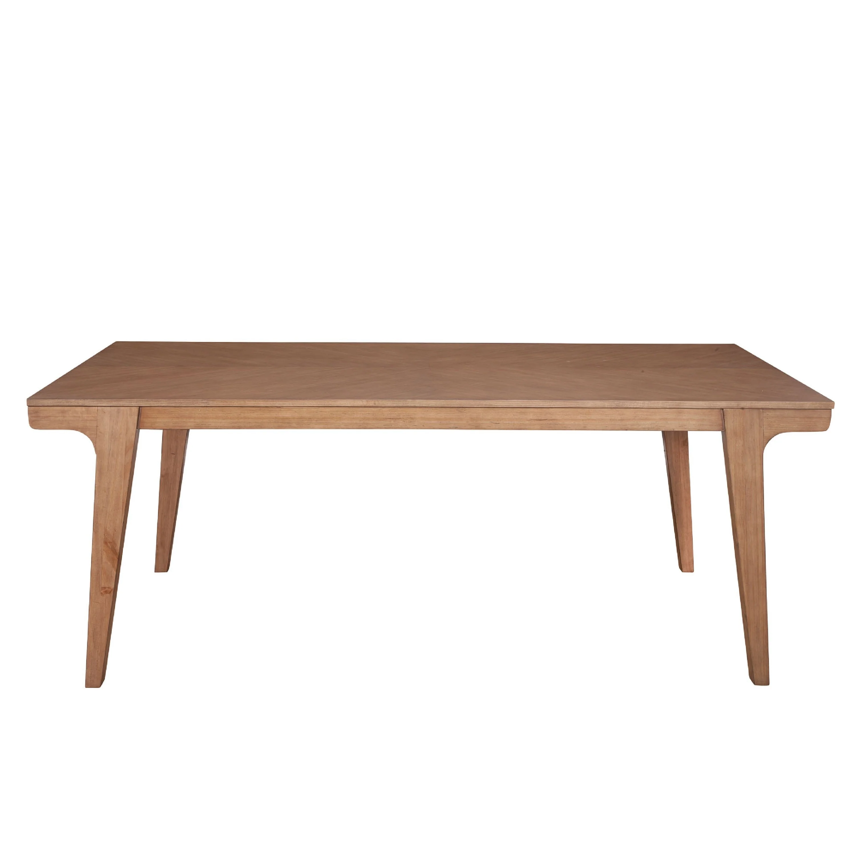 Rejo Dining Table, 78 Inch Rectangular Top, Brown Solid Pine Wood
