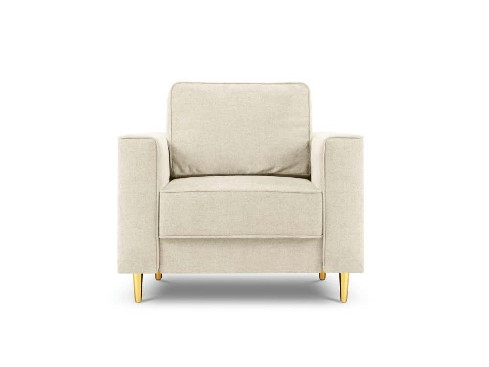 DUNAS - Fauteuil en tissu structuré beige