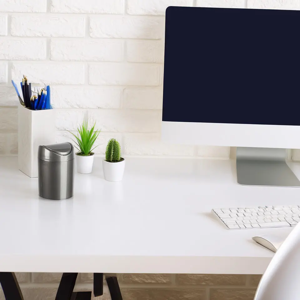 Plasticforte Mini prullenbakje - donkergrijs- kunststof - 1.4L