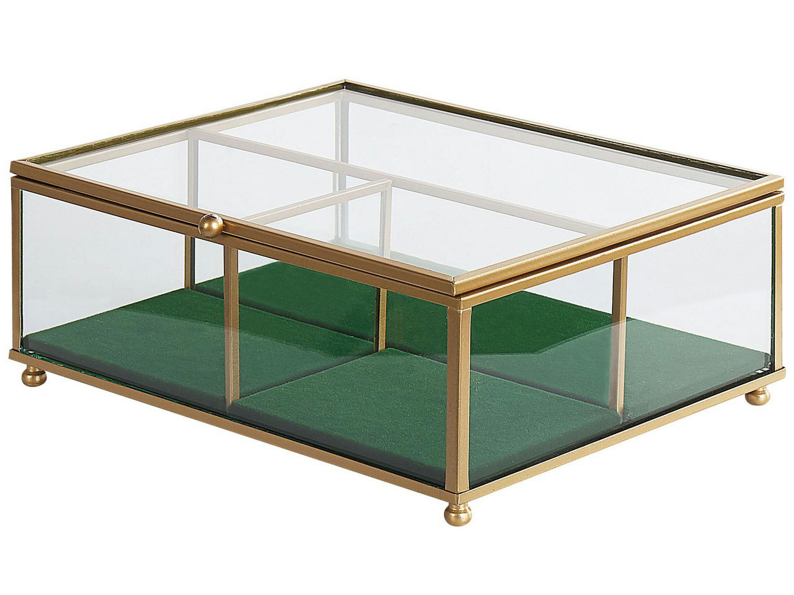 SAINTES - Boîte à bijoux en verre et doré