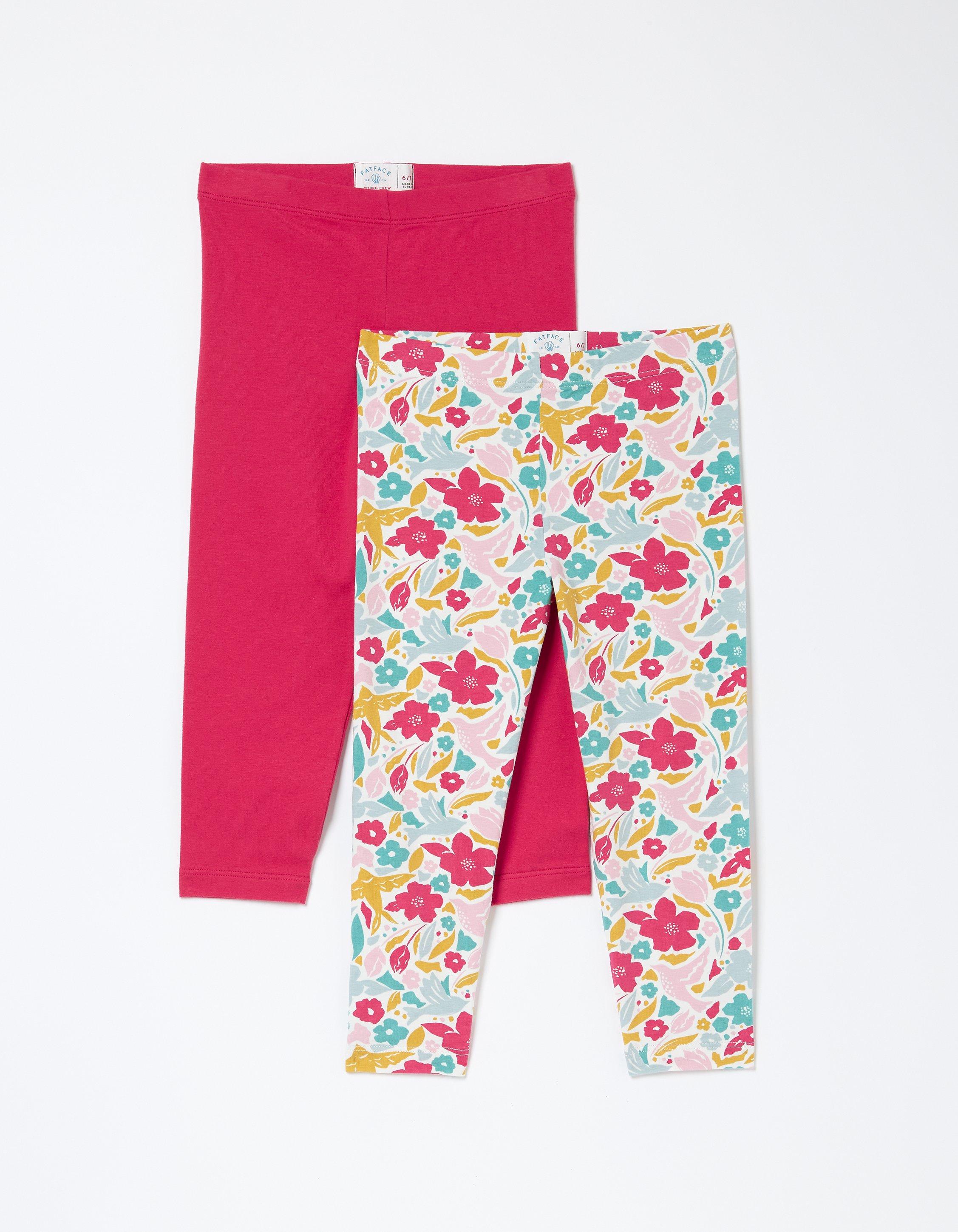 Two Pack Floral Blooms Crop Leggings