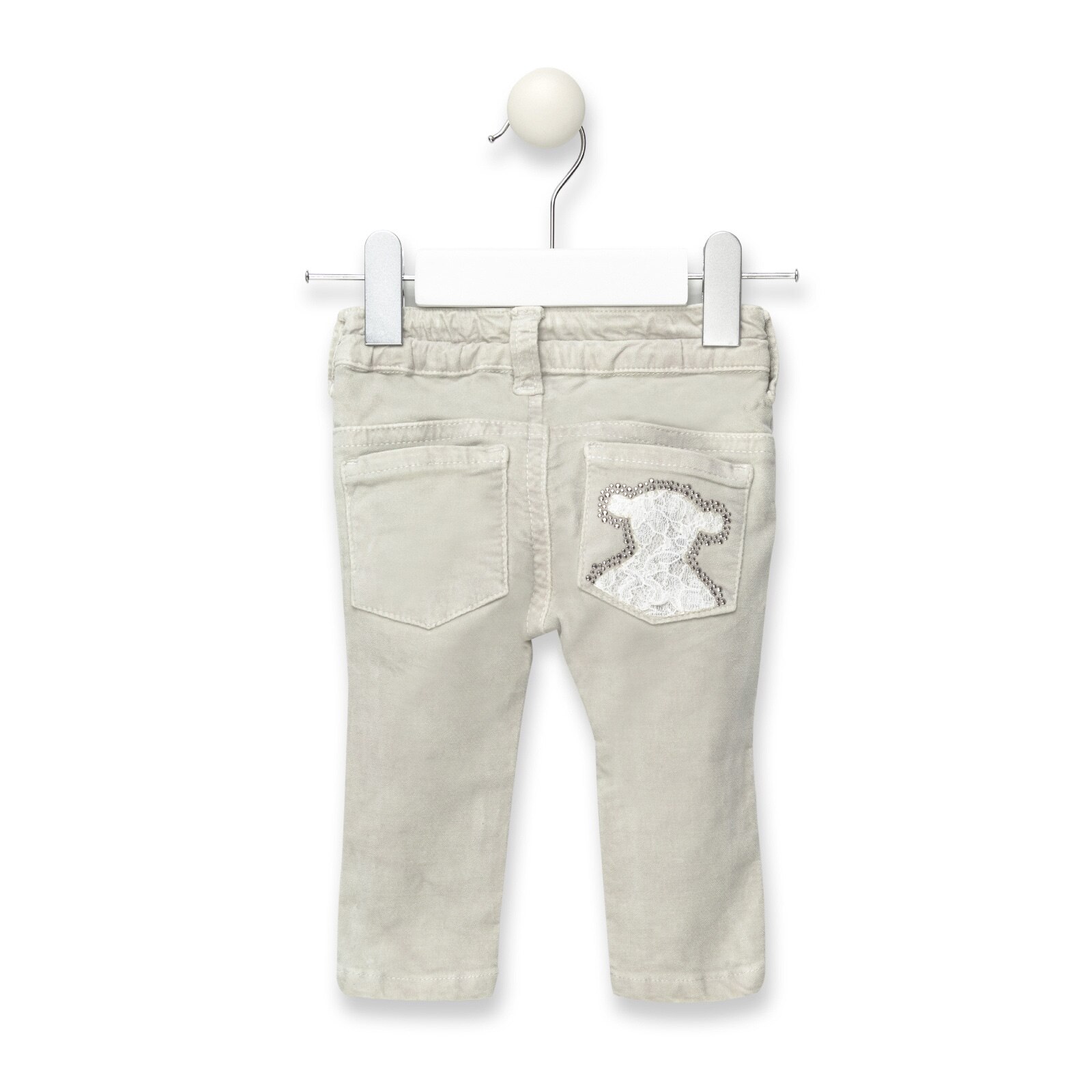 Pantalón skinny terciopelo niña Pant Crudo