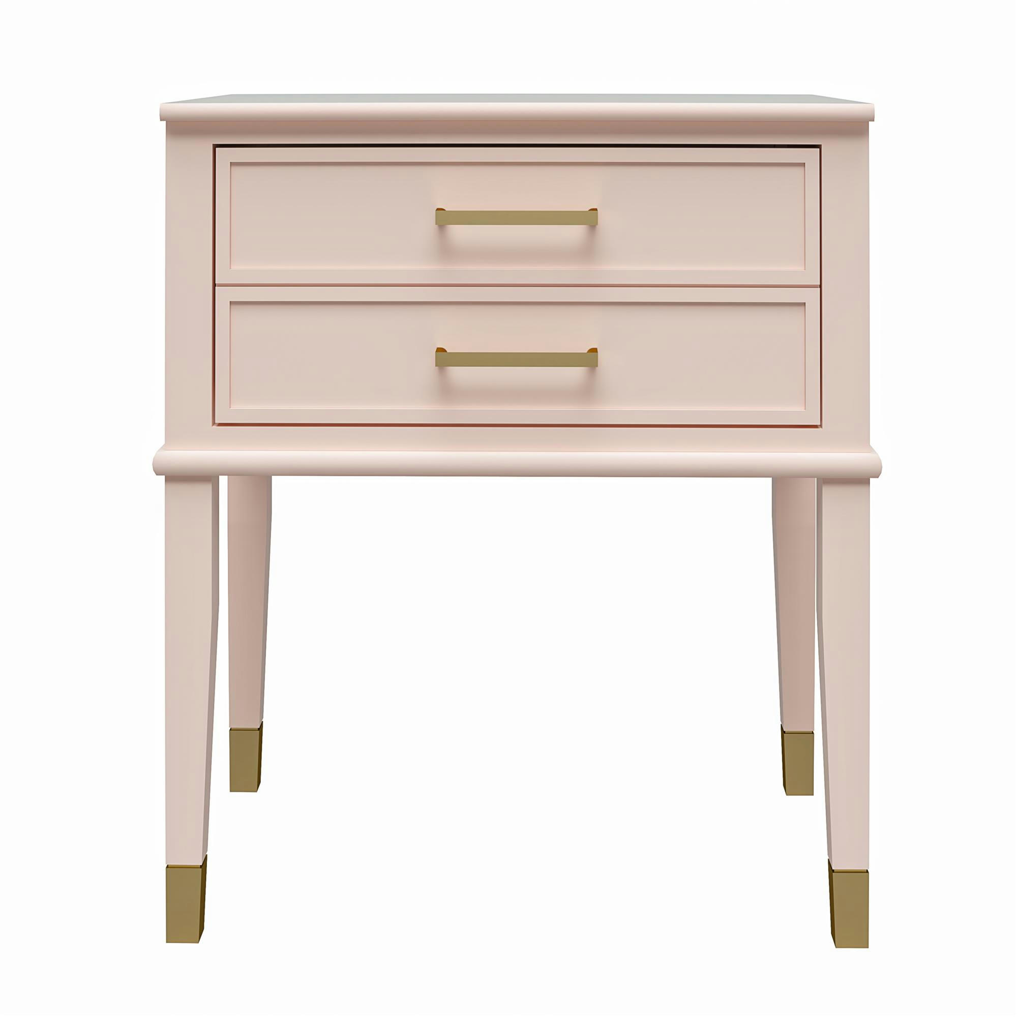 WESTERLEIGH - Table d'appoint avec 2 tiroirs en MDF rose
