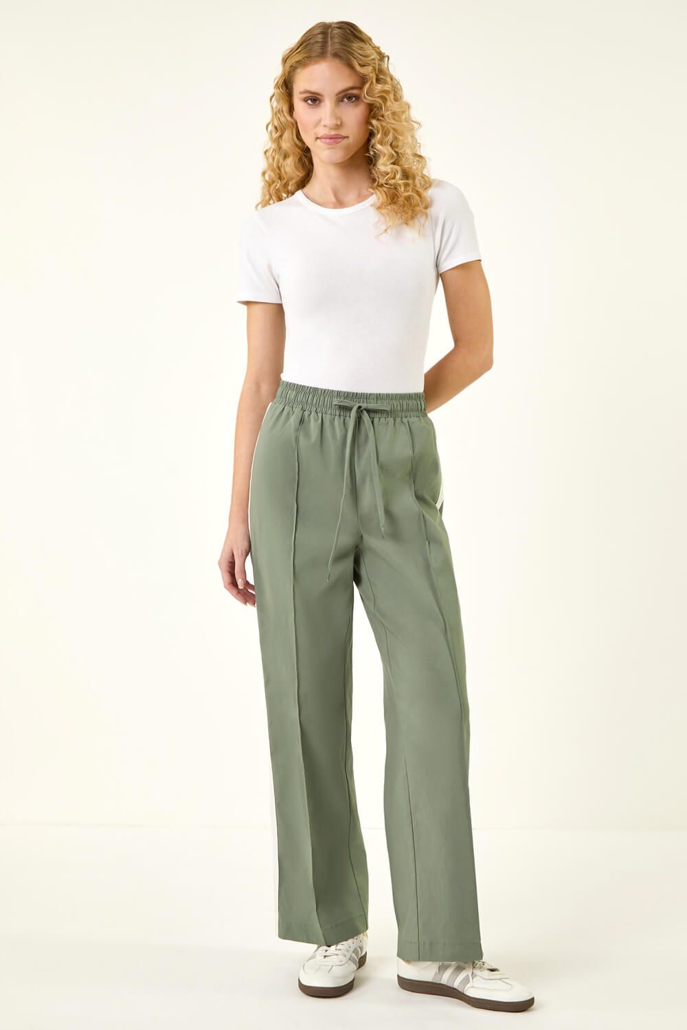 Roman Tie Waist Bengaline Side Stripe Trouser