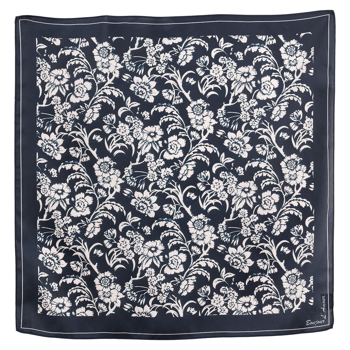 Foulard carré motif fleuri