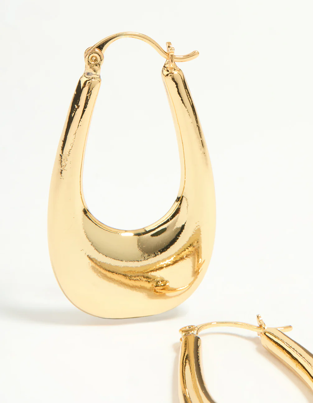 Gold Plated Oval Hoop Earrings