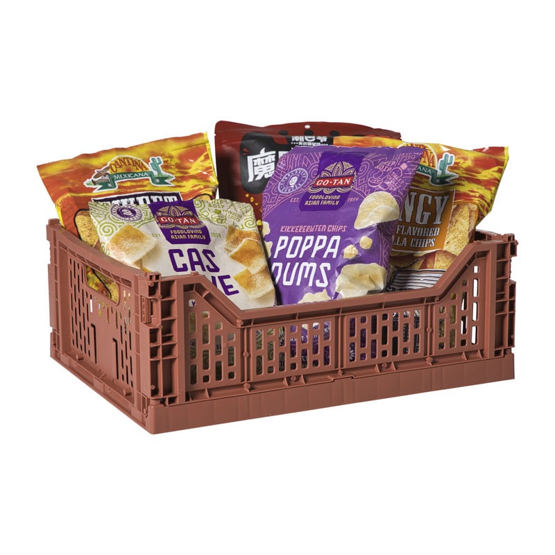 Vouwkrat groot - bruin - 14.5x40x30 cm