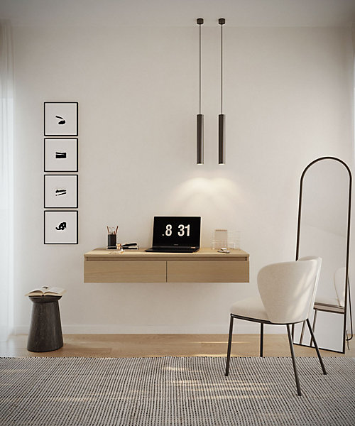 Coiffeuse bureau 2 tiroirs chêne de Lindberg 120 cm BEMMI