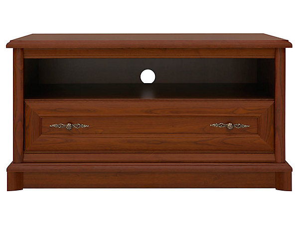 Meuble TV avec 1 tiroir et étagère, couleur châtaigne - Longueur 101 x Profondeur 54,5 x Hauteur 54,5 cm