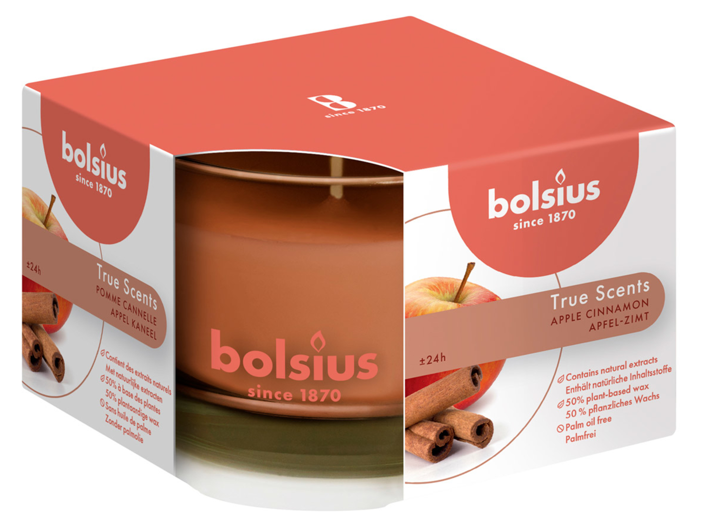 Świeca w szkle True Scents-Jabłko i Cynamon 6,6 cm