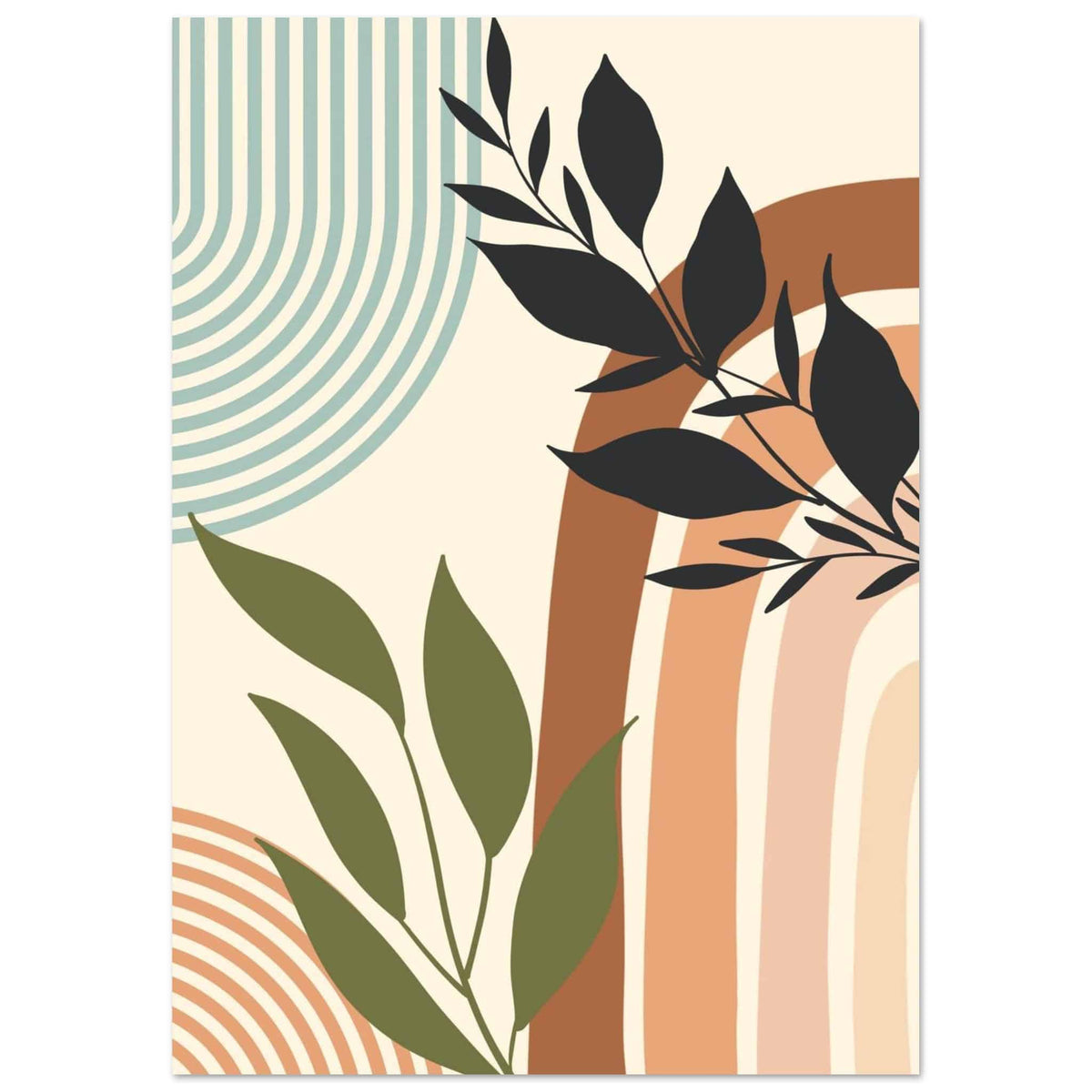 Artfulprints Poster Boho – Natural tones  - A4 21x29.7 cm - Meerkleurig