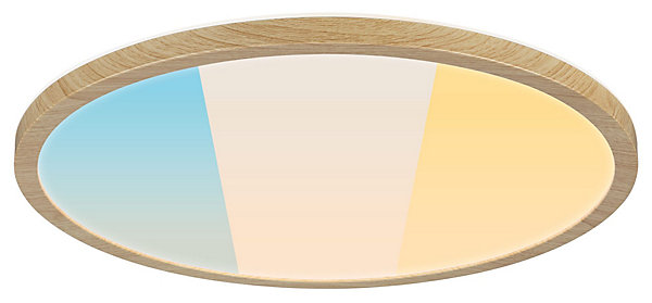 Panneau LED Atria Shine White Select IP44 rond 398mm 20,8W 2800lm 3000 - 6500K Esthétique bois