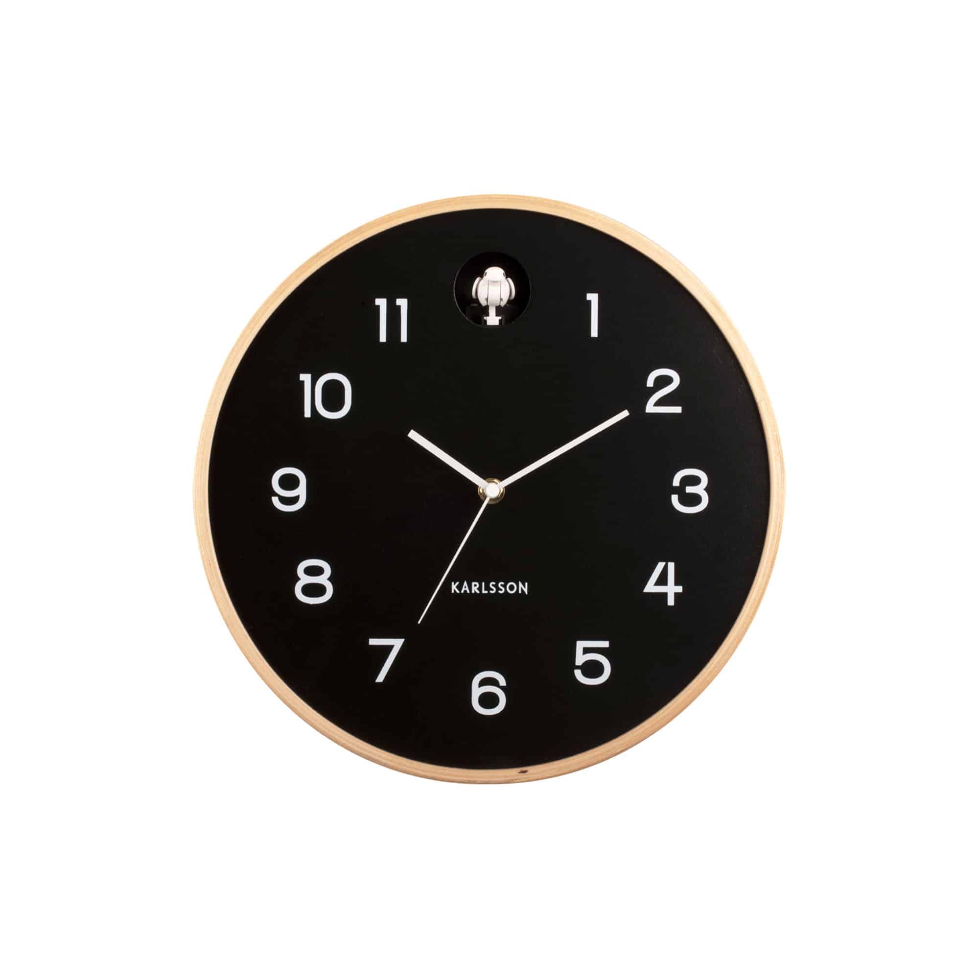 Karlsson wandklok Natural Cuckoo - zwart - Ø31.5cm