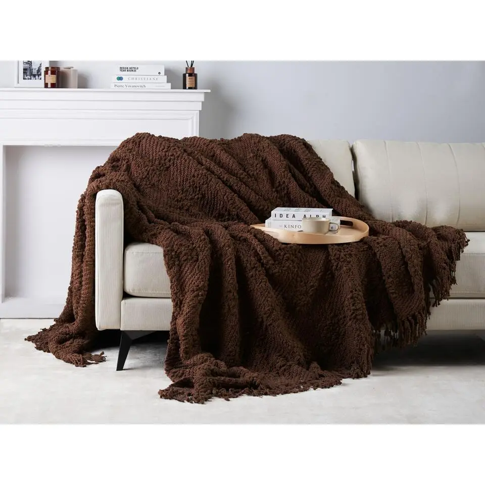 VELLA - Deken - Bruin - 220 x 240 cm - Katoen