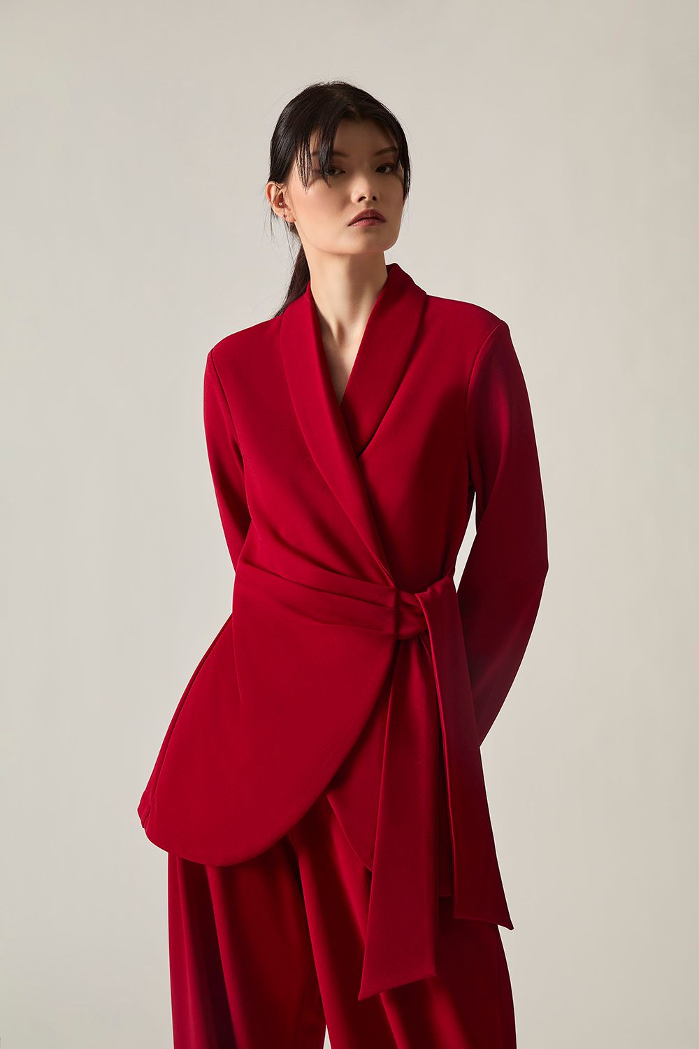 James Lakeland Red Side Sash Blazer