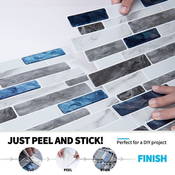 Art3d 10-Sheet Self Adhesive Backsplash Tile 12 in. x 12in. Marble Design