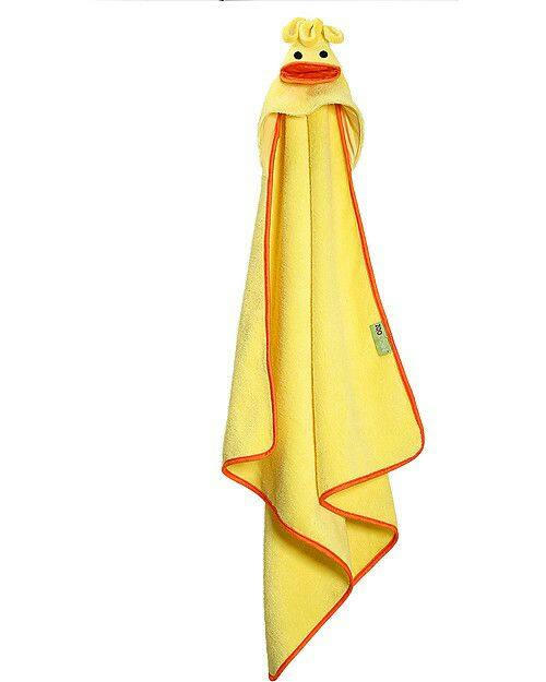 ZOOCCHINI Baby Snow Terry Hooded Bath Towel - Puddles the Duck