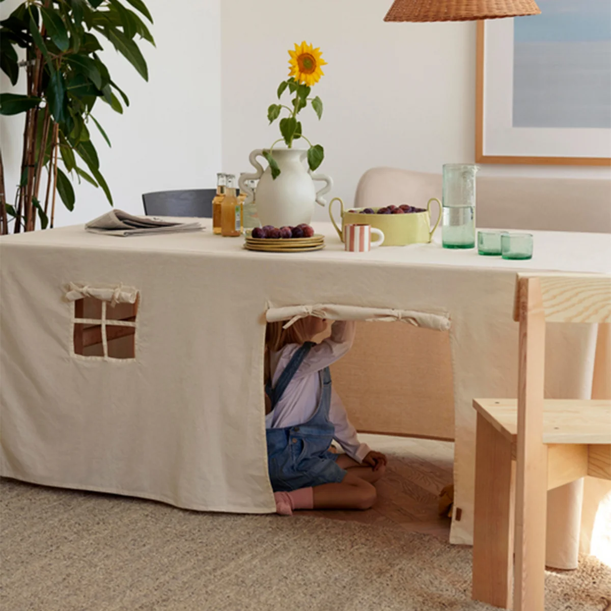 Ferm Living - Settle Kinderhaus Tischdecke, off-white