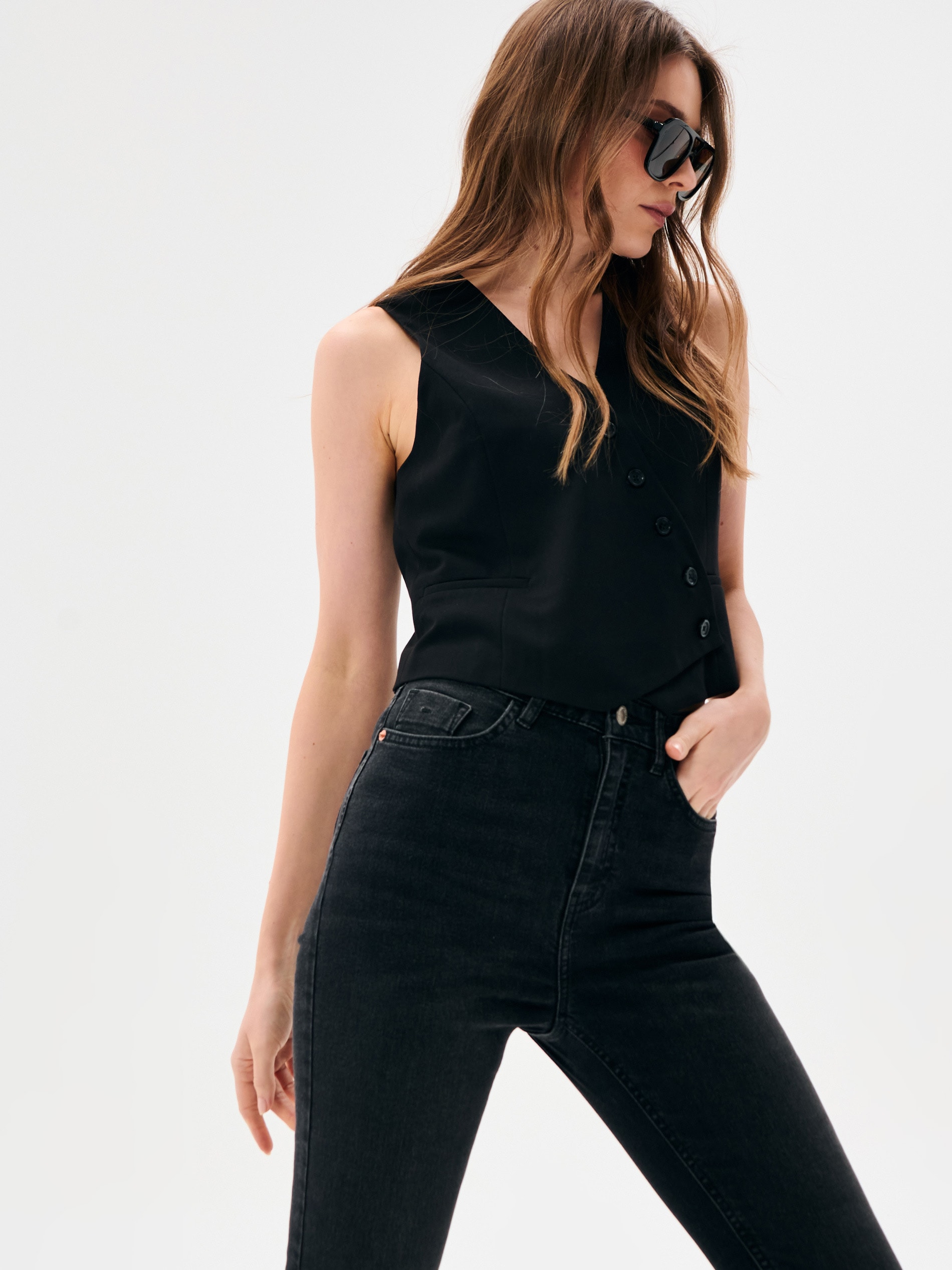Jeansy skinny high waist