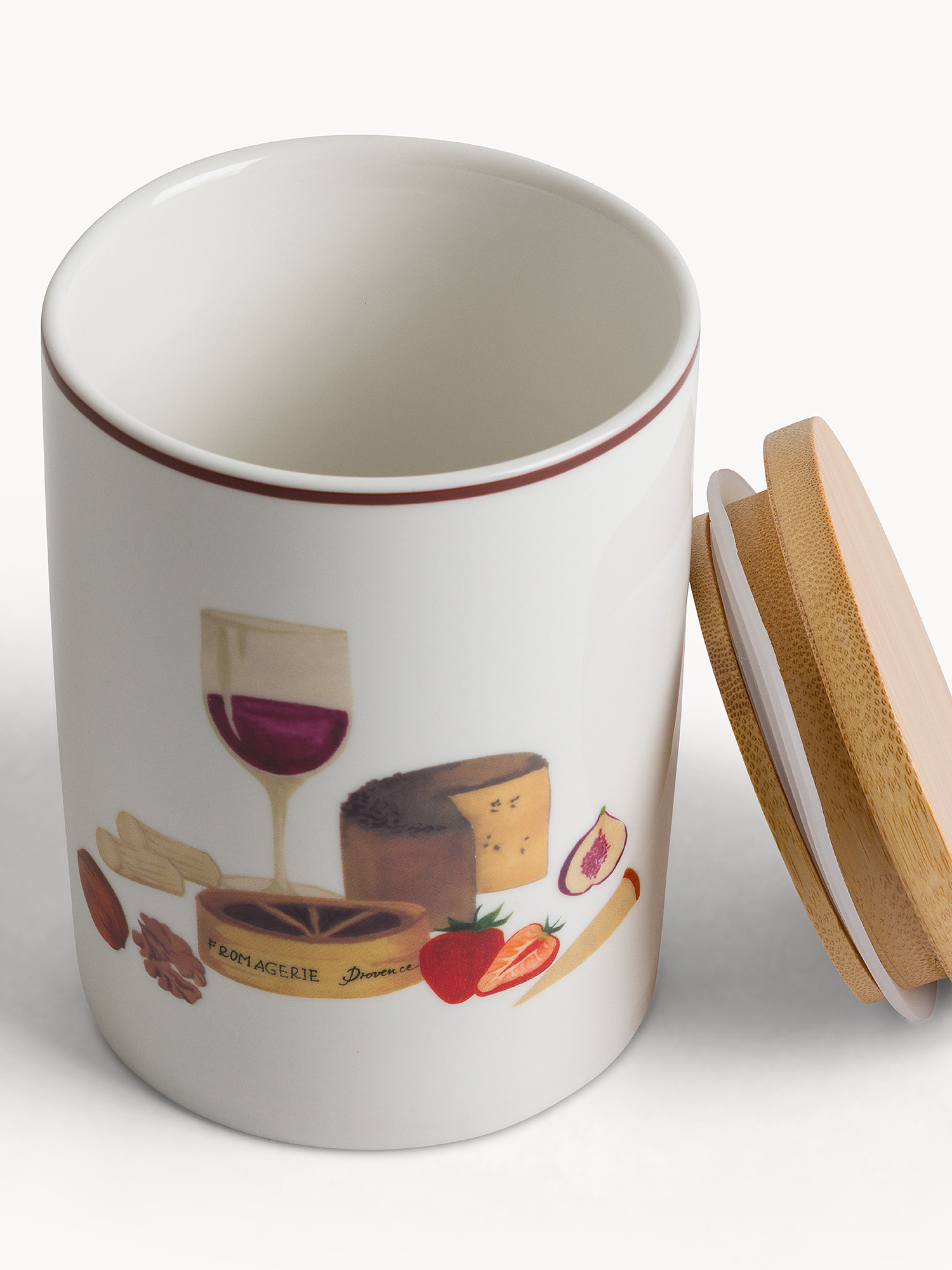 Barattolo new bone china motivo formaggi