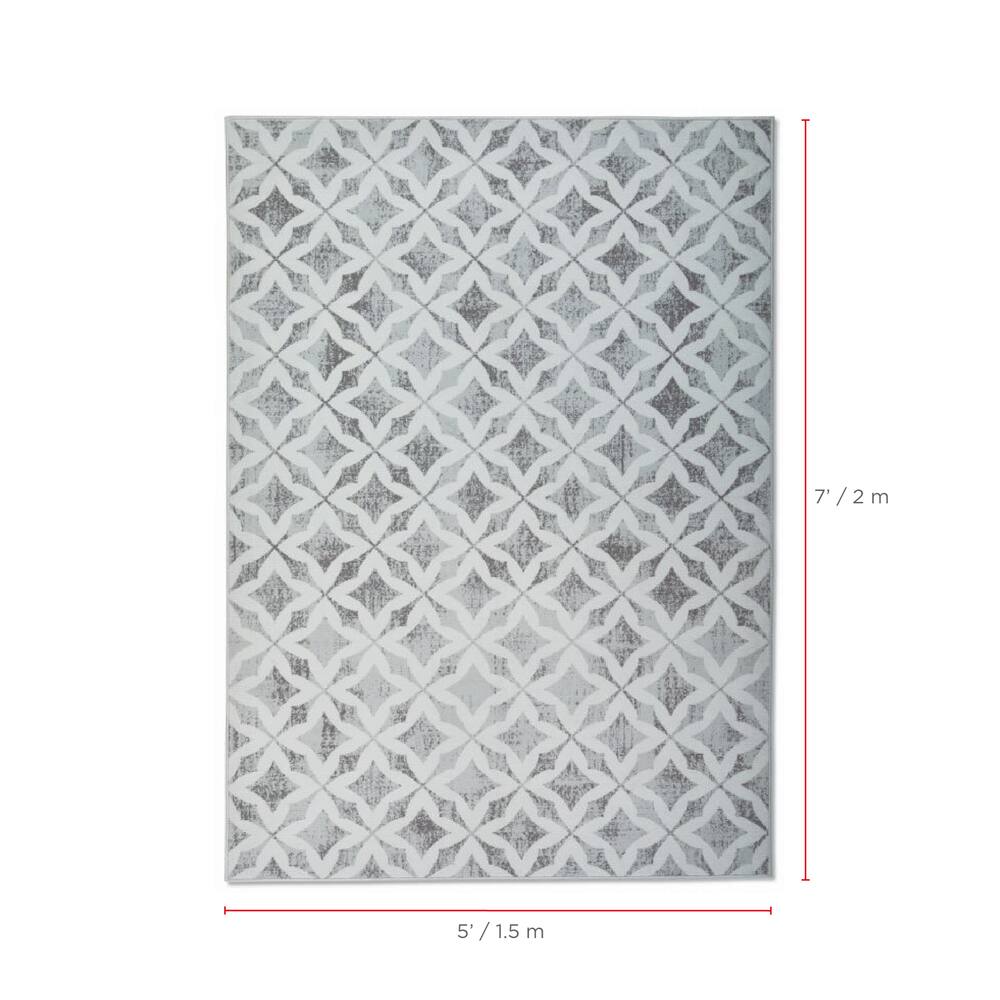 CANVAS Kenora Indoor Area Rug, Grey, 5-ft x 7-ft
