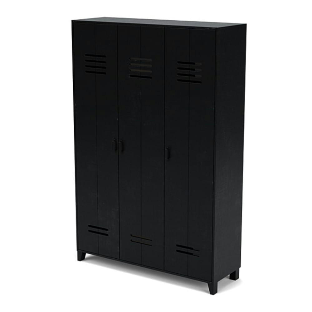 LOCKER - Armoire vestiaire 3 portes noir