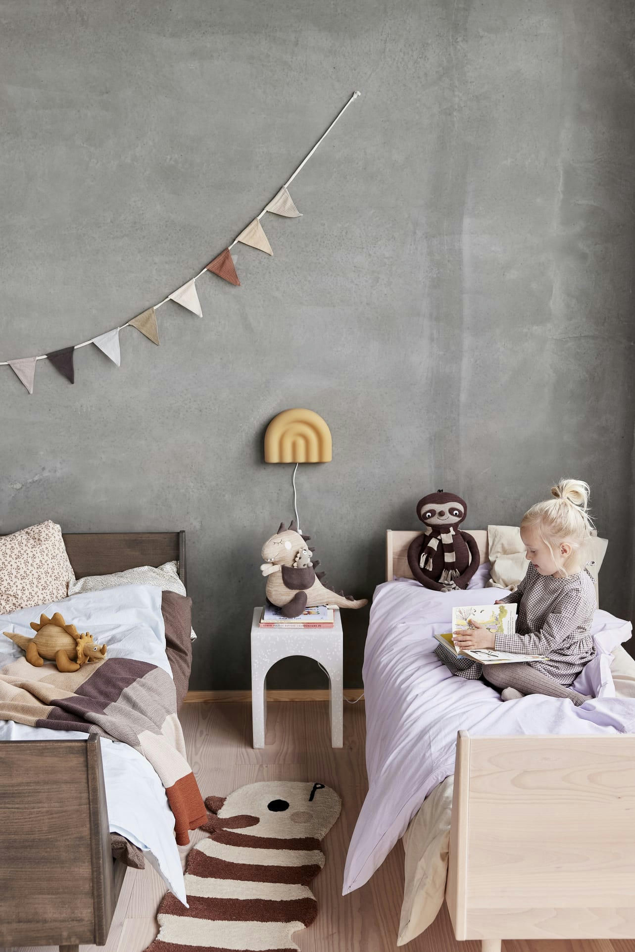 NUKU - Literie violet en coton organique H40x45cm